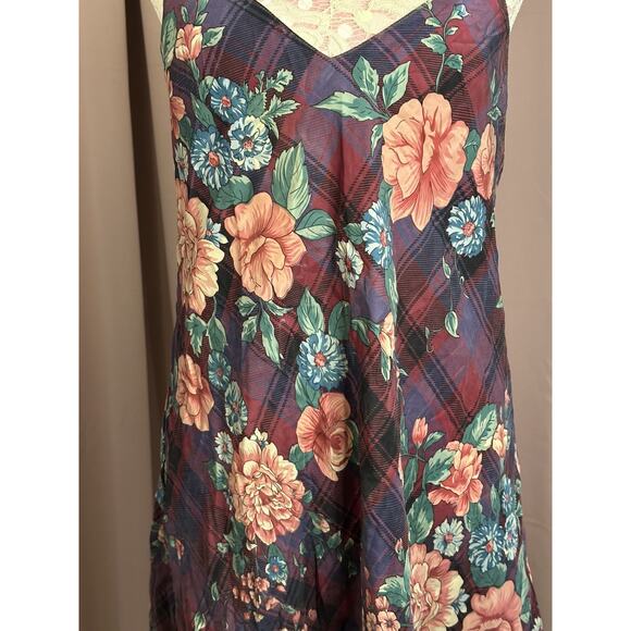 EUC Vintage Antara Silk Slip Mini Dress Size L Floral Fairy Y2K Sexy Lingerie - Picture 3 of 6